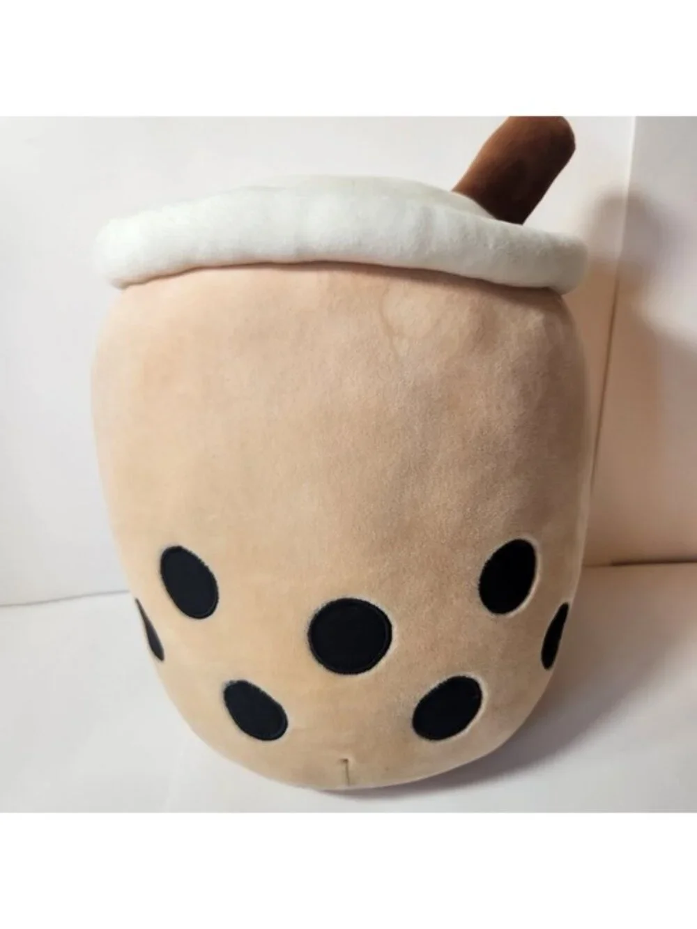 Kawaii Boba Tea Plush 12 Inch Brown Bubble Tea Stuffed Animal Squishy Toy Pillow